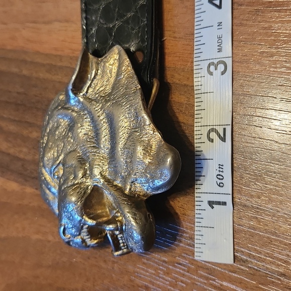 Vintage MCBI Brass Mad Dog Vicious Attack Bull Mastiff Belt Buckle - Picture 8 of 10